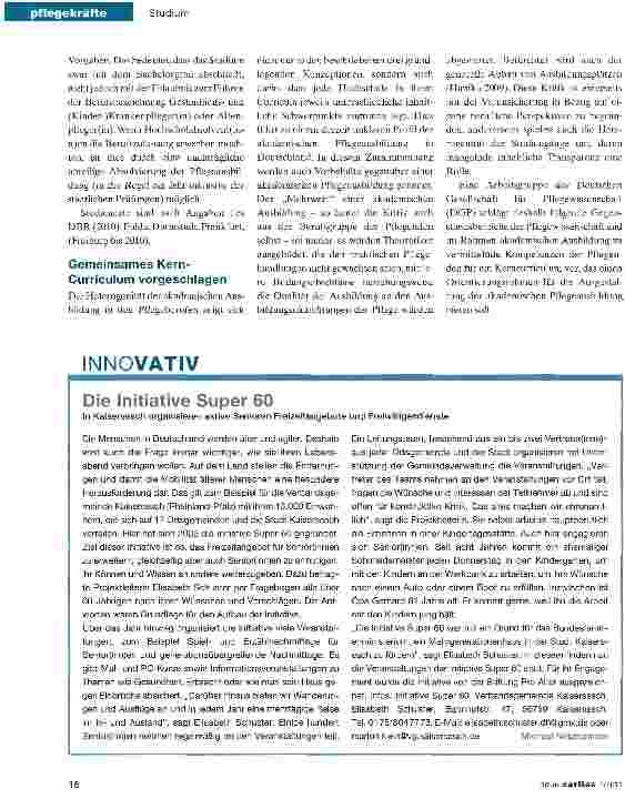 Vorschauseite 3: Zukunftschancen durch Pflegestudiengänge
