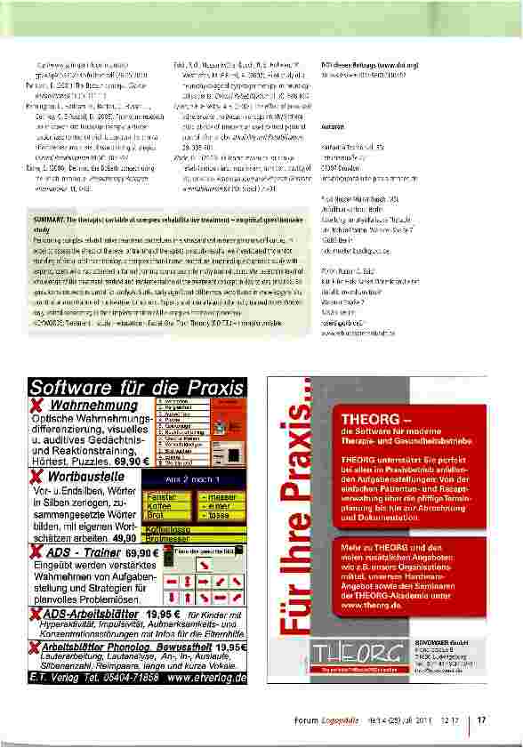Vorschauseite 6: Die Therapeutenvariable bei komplexen Rehabilitationsverfahren