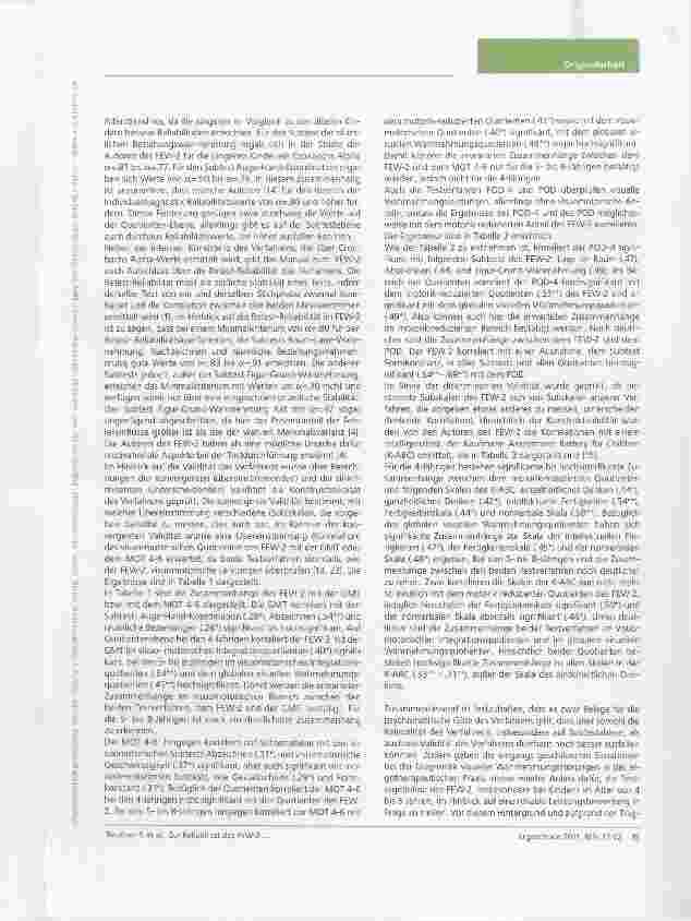 Vorschauseite 4: Zur Reliabilität des FEW-2 bei 4- bis 6-jährigen Kindern Ergebnisse einer Feldstudie
