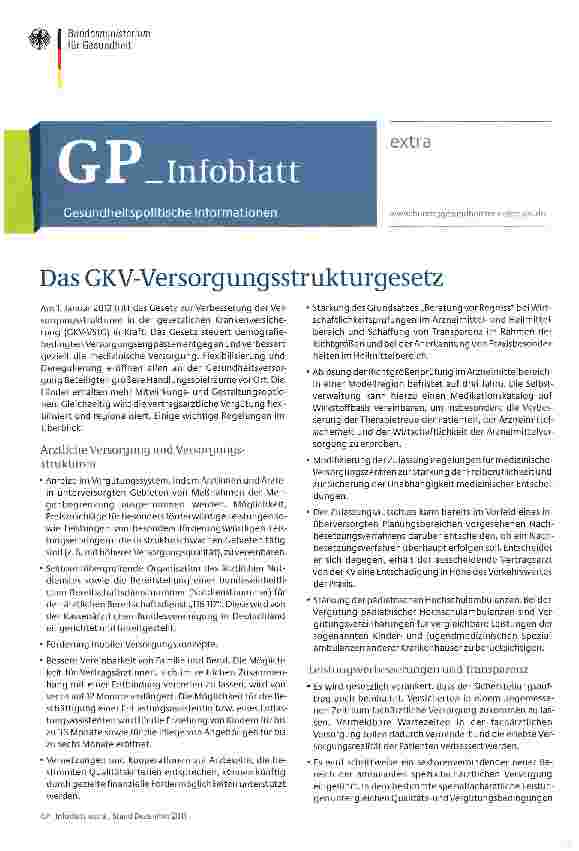 Vorschauseite 1: Das GKV-Versorgungsstrukturgesetz