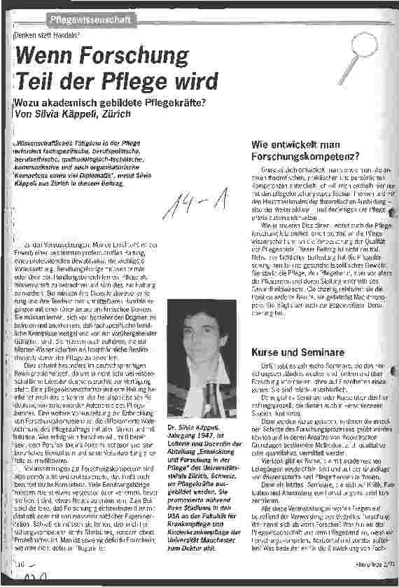 Vorschauseite 1: Wenn Forschung Teil der Pflege wird