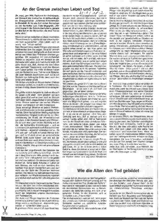 Vorschauseite 1: An der Grenze zwischen Leben und Tod