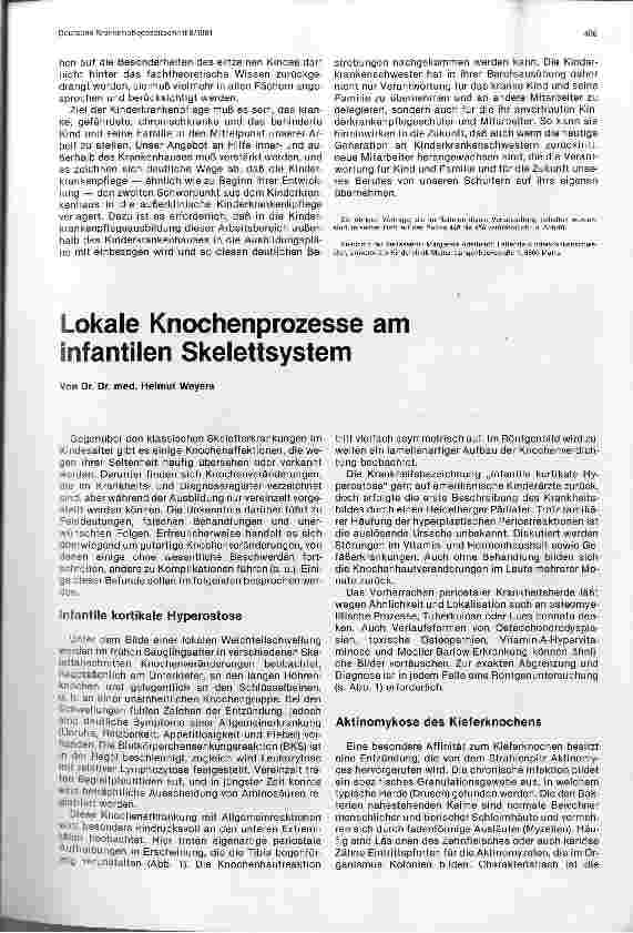 Vorschauseite 1: Lokale Knochenprozesse am infantilen Skelettsystem