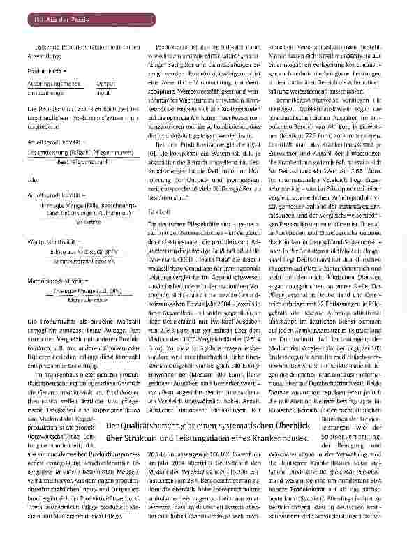 Vorschauseite 2: „Produktivität als zentrale Kennzahl im Krankenhaus