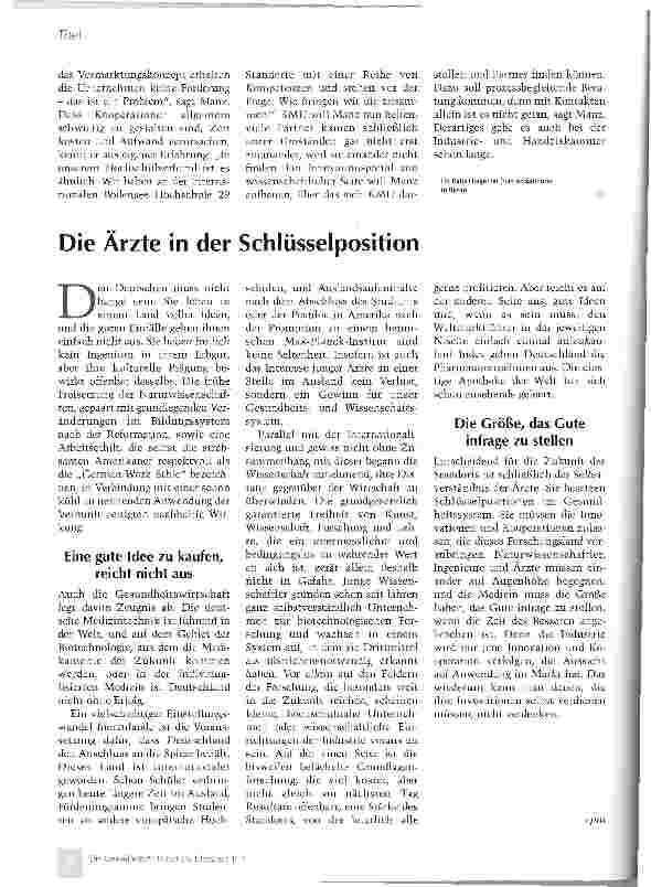 Vorschauseite 3: Wie Medizin, Wissenschaft und Industrie zu Partnern werden