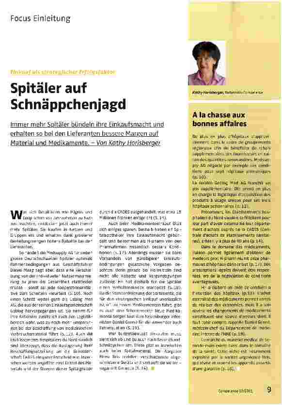 Vorschauseite 1: Spitäler auf Schnäppchenjagd