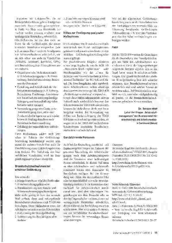 Vorschauseite 2: Hilfe zur Beurteilung von Brandgefährdungen