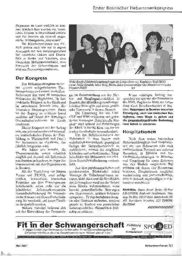 Vorschauseite 4: ERSTER BOSNISCHER HEBAMMENKONGRESSHILFE ZUR SELBSTHILFE