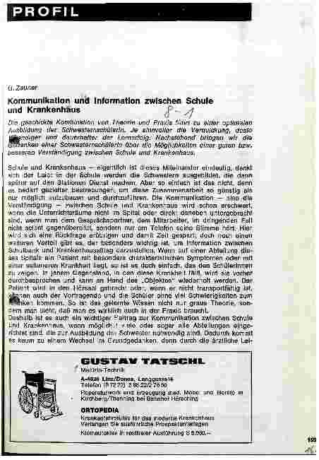 Vorschauseite 1: Kommunikation und Information zwischen Schule und Krankenhaus