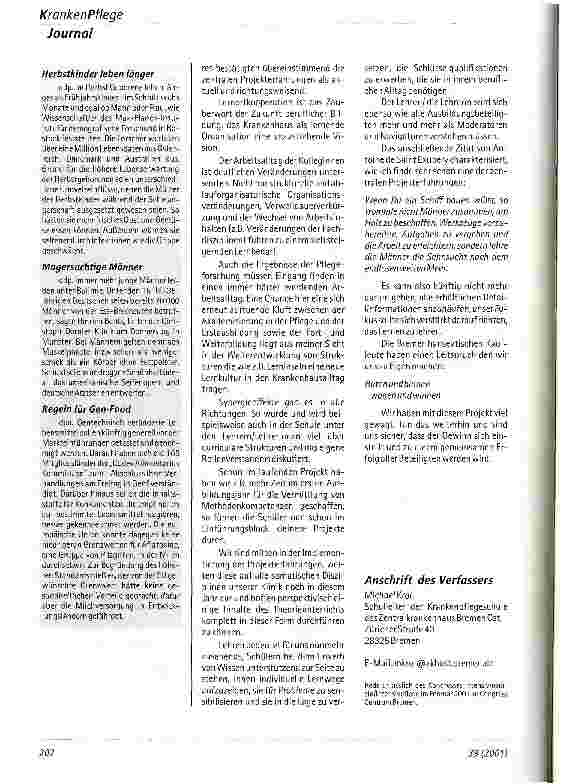 Vorschauseite 4: Lerninseln - Chance für die Pflegeausbildung Brücken zwischen Therorie und Praxis - Aufbruch zu neuen Ausbildungsufern