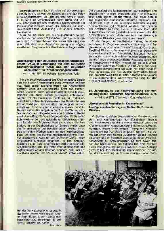 Vorschauseite 2: 6. Deutscher Krankenhaustag vom 11. bis 14. Mai 1971 in Stuttgart