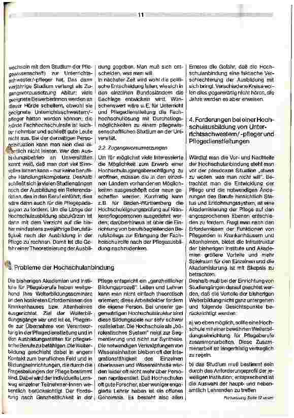 Vorschauseite 2: Weiterbildung in den Pflegeberufen als Hochschulstudium