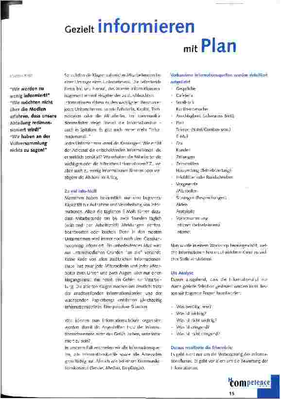 Vorschauseite 1: Gezielt informieren mit Plan