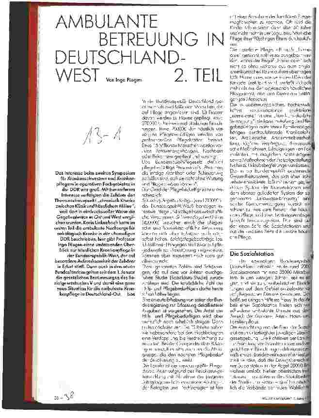 Vorschauseite 1: Ambulante Betreuung in Deutschland - West 2. Teil
