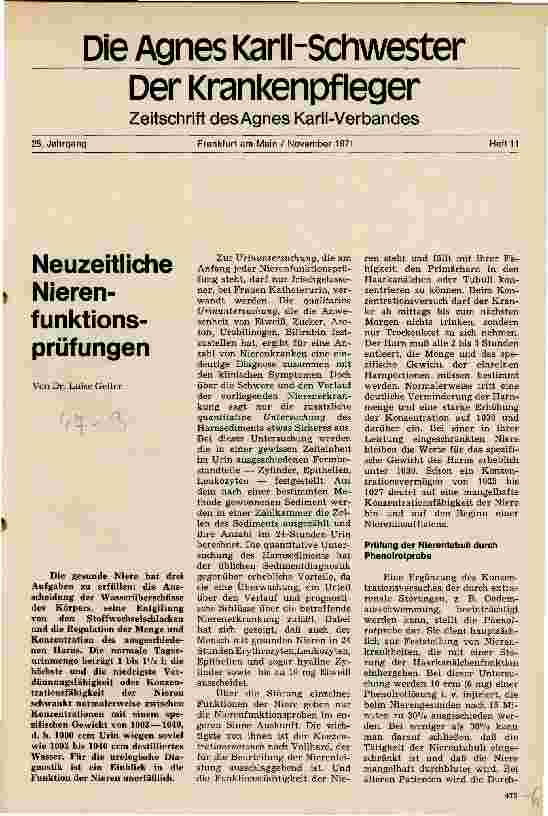 Vorschauseite 1: Neuzeitliche Nierenfunktionsprüfungen