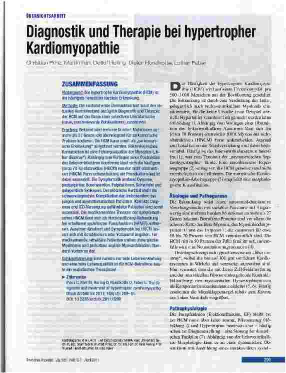Vorschauseite 1: Diagnostik und Therapie bei hypertropher Kardiomyopathie