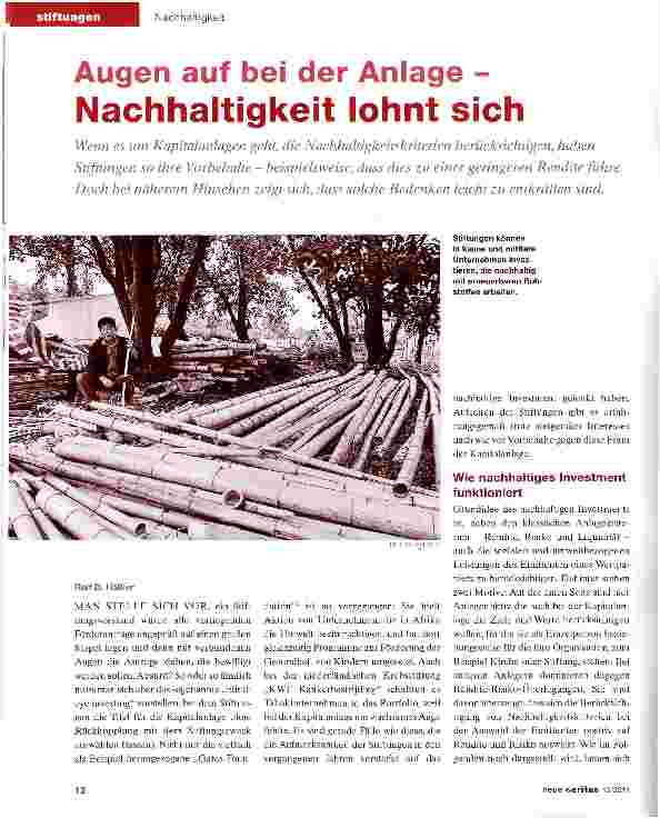 Vorschauseite 1: Augen auf bei der Anlage -Nachhaltigkeit lohnt sich