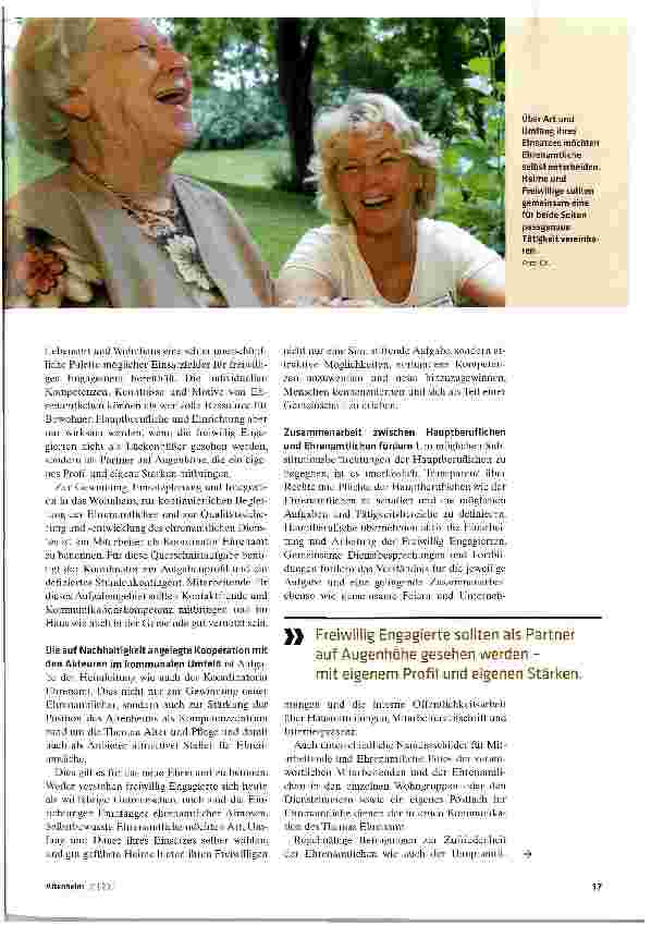 Vorschauseite 2: So viele Ehrenamtliche wie Hauptberufliche