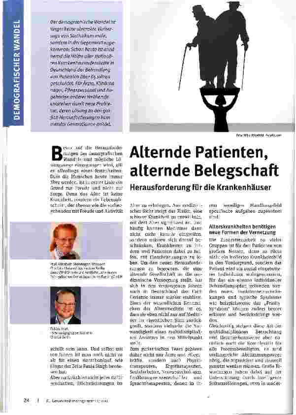 Vorschauseite 1: Alternde Patienten, alternde Belegschaft