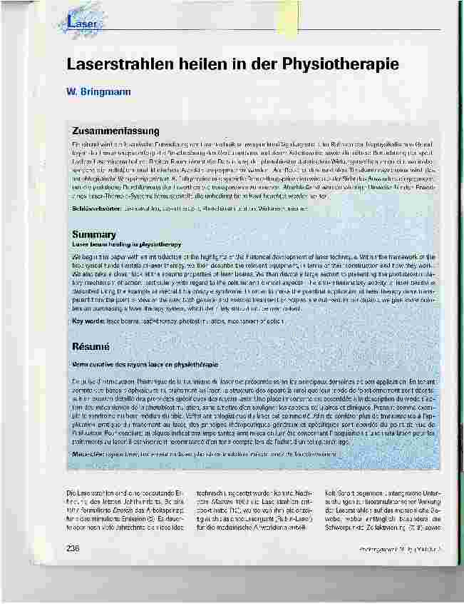 Vorschauseite 1: Laserstrahlen heilen in der Physiotherapie