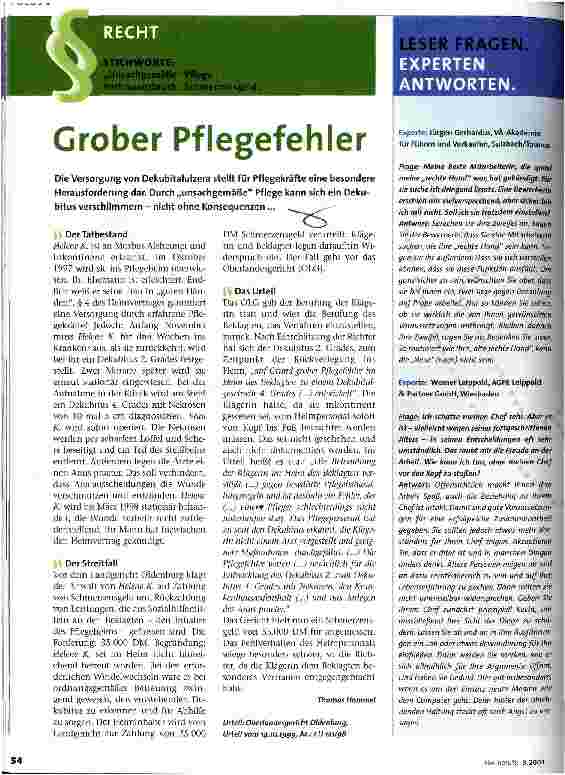 Vorschauseite 1: Grober Pflegefehler