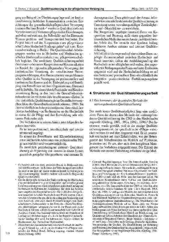 Vorschauseite 3: Qualitätssicherung in der pflegerischen Versorgung - Ansatz und Implementation eines berufeund institutionenübergreifenden Qualitätssicherungsprojekts