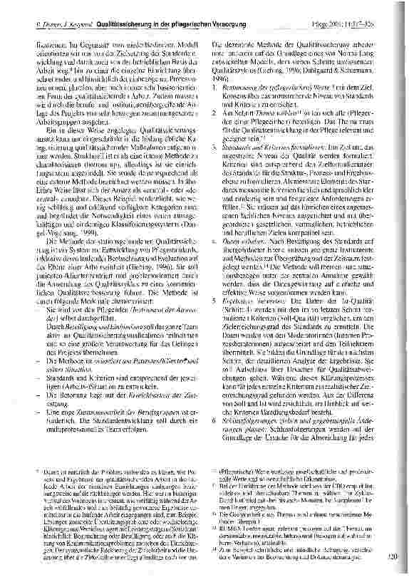 Vorschauseite 4: Qualitätssicherung in der pflegerischen Versorgung - Ansatz und Implementation eines berufeund institutionenübergreifenden Qualitätssicherungsprojekts