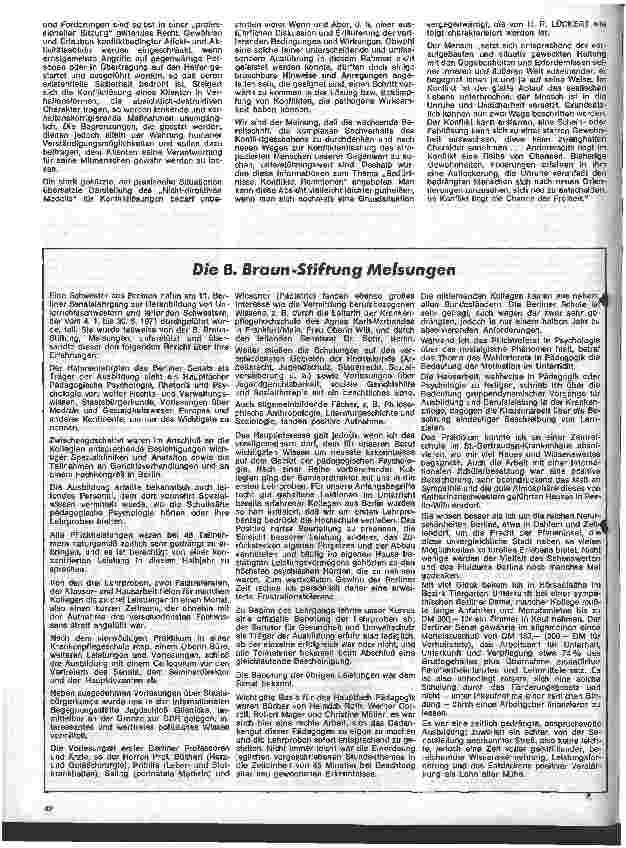 Vorschauseite 4: Bedürfnisse, Konflikte, Reaktionen 12. Folge: Lösung von Konflikten (Schluß)