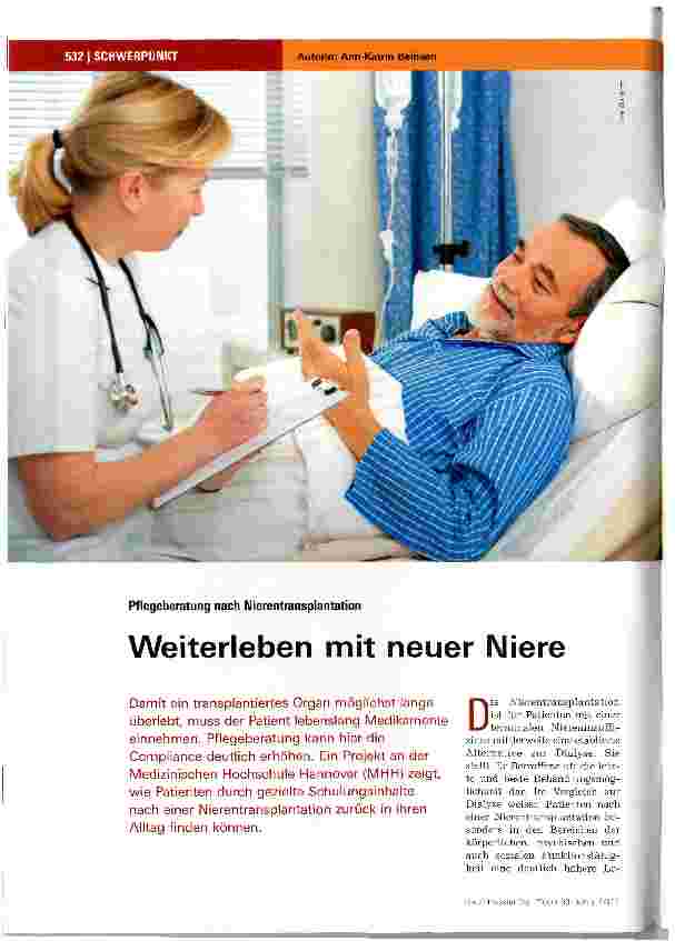Vorschauseite 1: Weiterleben mit neuer Niere
