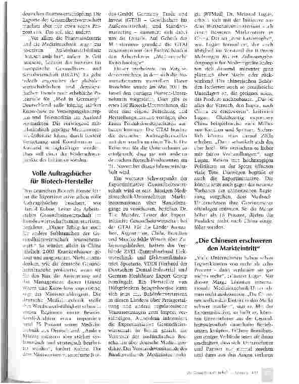 Vorschauseite 2: Politik pusht „Med in Germany