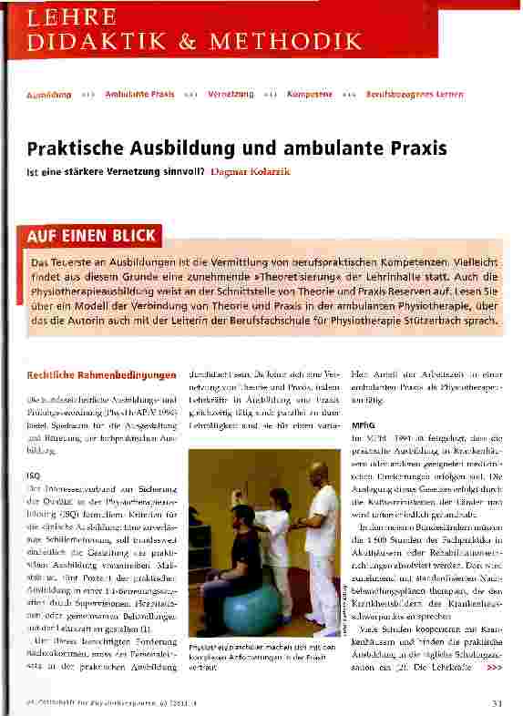 Vorschauseite 1: Praktische Ausbildung und ambulante Praxis