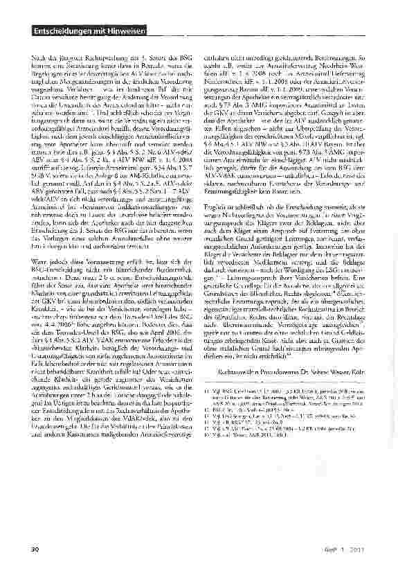 Vorschauseite 3: Grundsätzlich kein Anspruch der Apotheker auf Vergütung der Versorgung von Ersatzkassenversicherten mit gem. §73 Abs. 3 AMG importierten Arzneimitteln