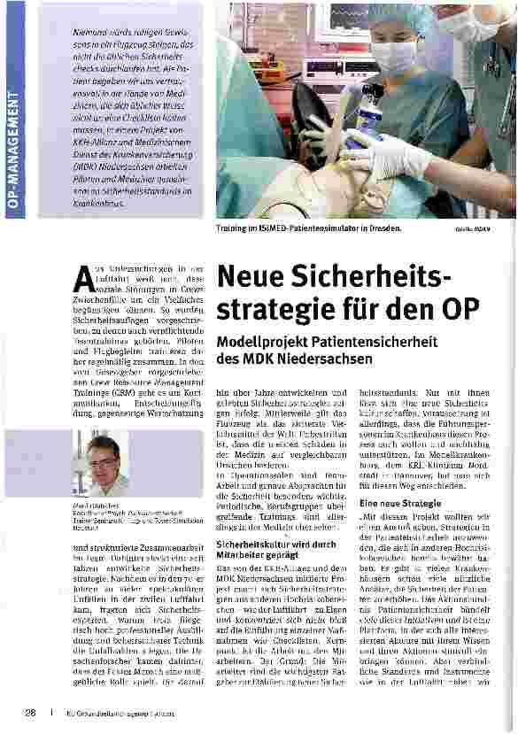Vorschauseite 1: Neue Sicherheitsstrategie für den OP