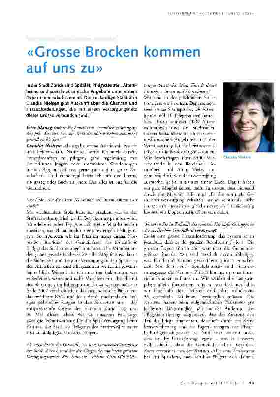 Vorschauseite 1: «Grosse Brocken kommen auf uns zu»