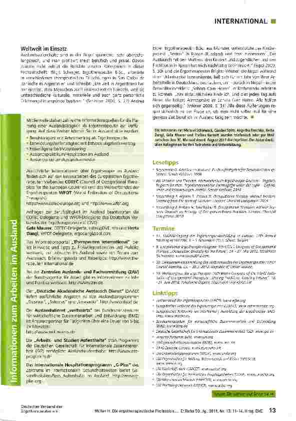 Vorschauseite 3: Die ergotherapeutische Profession aus globaler Perspektive