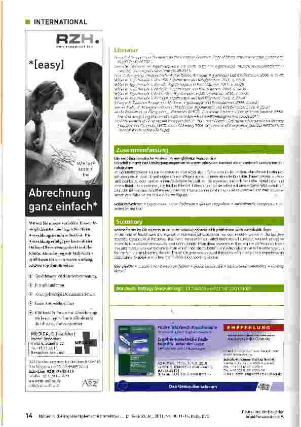 Vorschauseite 4: Die ergotherapeutische Profession aus globaler Perspektive