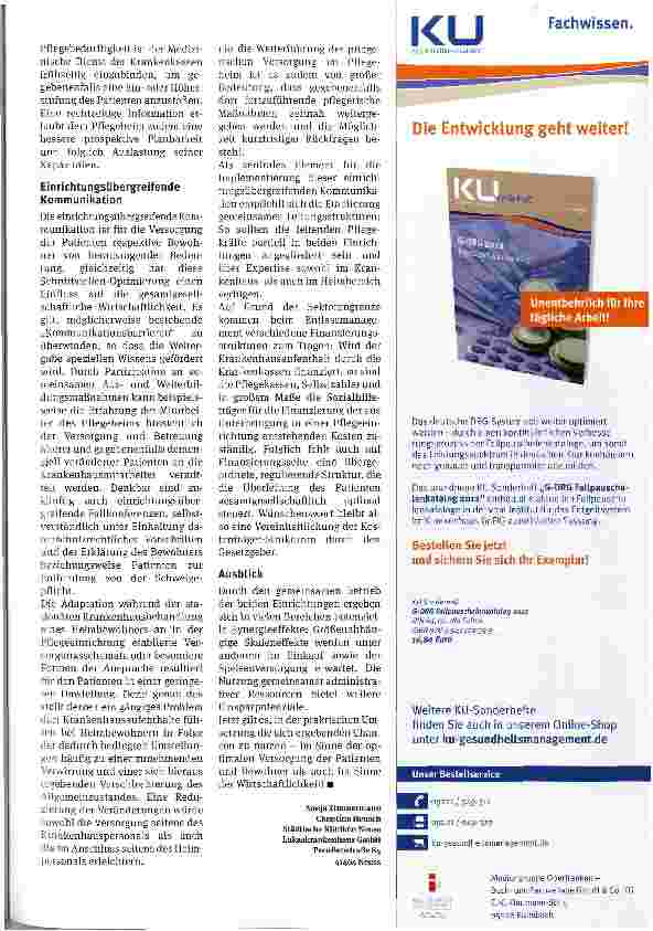 Vorschauseite 3: Zusammenschluss von Krankenhaus und Pflegeheim