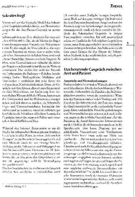 Vorschauseite 2: Das Sokratische Gespräch als Vorbild für das beratende Gespräch zwischen Arzt und Patient