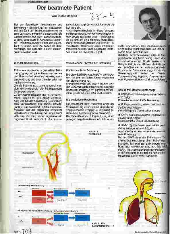 Vorschauseite 1: Der beatmete Patient