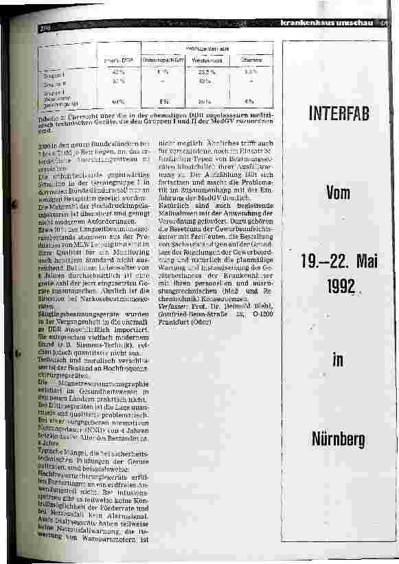 Vorschauseite 3: Medizingeräteverordnung in den neuen Bundesländern - Prognose der Gerätegruppe I