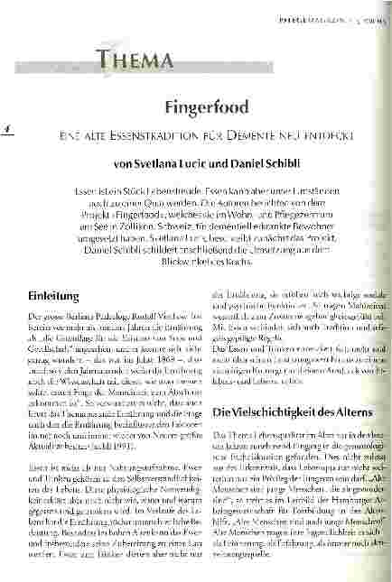 Vorschauseite 1: Fingerfood Eine alte Essenstradition für Demente neu entdeckt