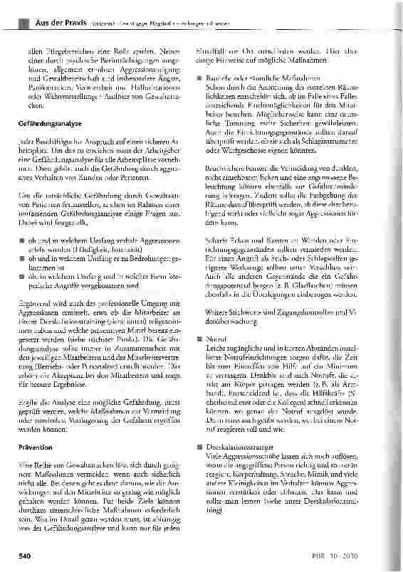 Vorschauseite 2: Gewalt gegen Pflegekräfte Vorbeugen und handeln