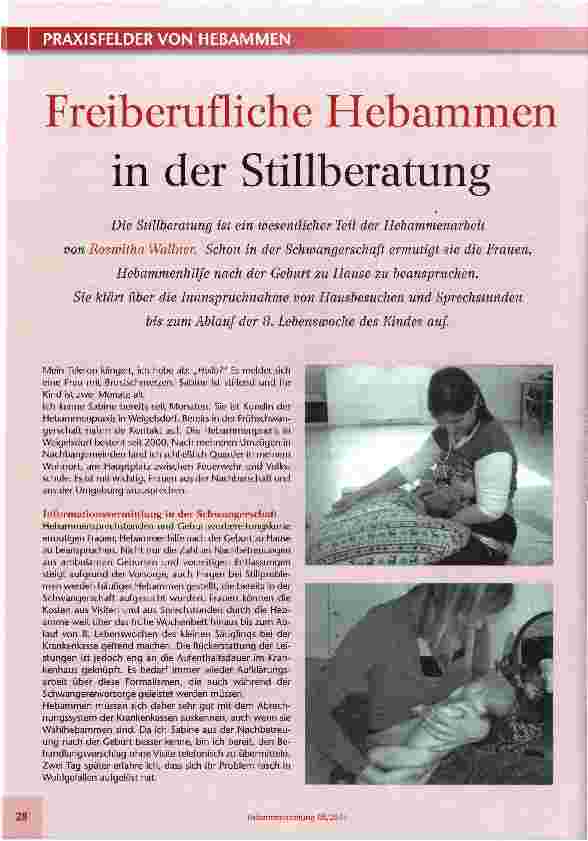 Vorschauseite 1: Freiberufliche Hebammen in der Stillberatung
