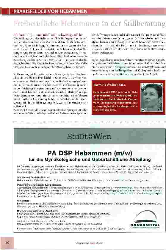 Vorschauseite 3: Freiberufliche Hebammen in der Stillberatung