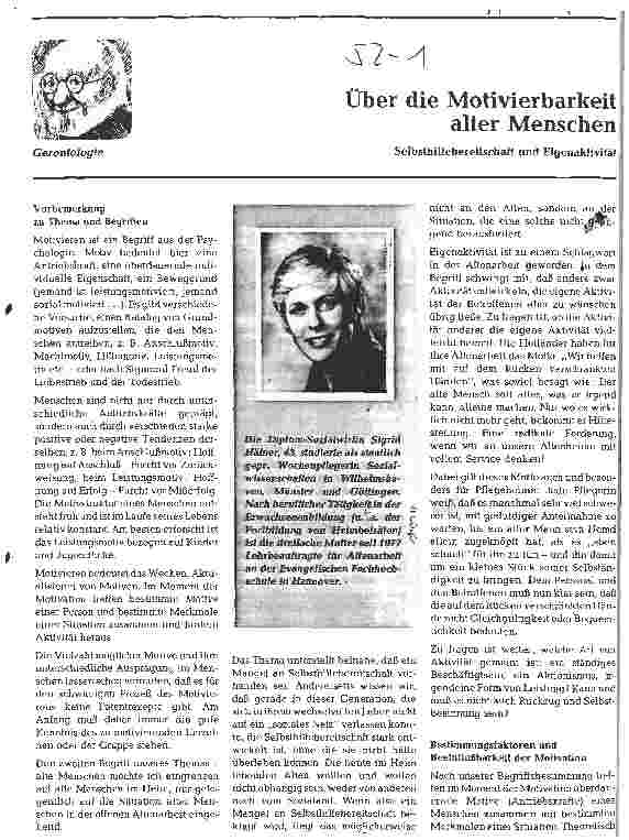 Vorschauseite 1: Über die Motivierbarkeit alter Menschen