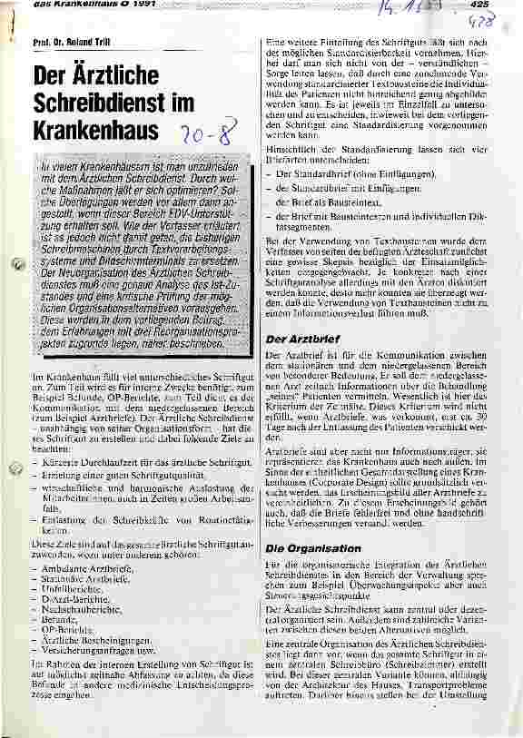 Vorschauseite 1: Der ärztliche Schreibdienst im Krankenhaus