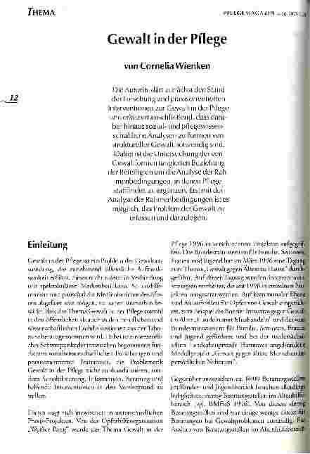 Vorschauseite 1: Gewalt in der Pflege