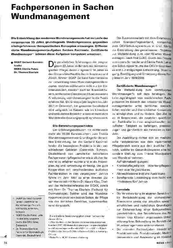 Vorschauseite 1: Fachperson in SCHEN Wundmanagement