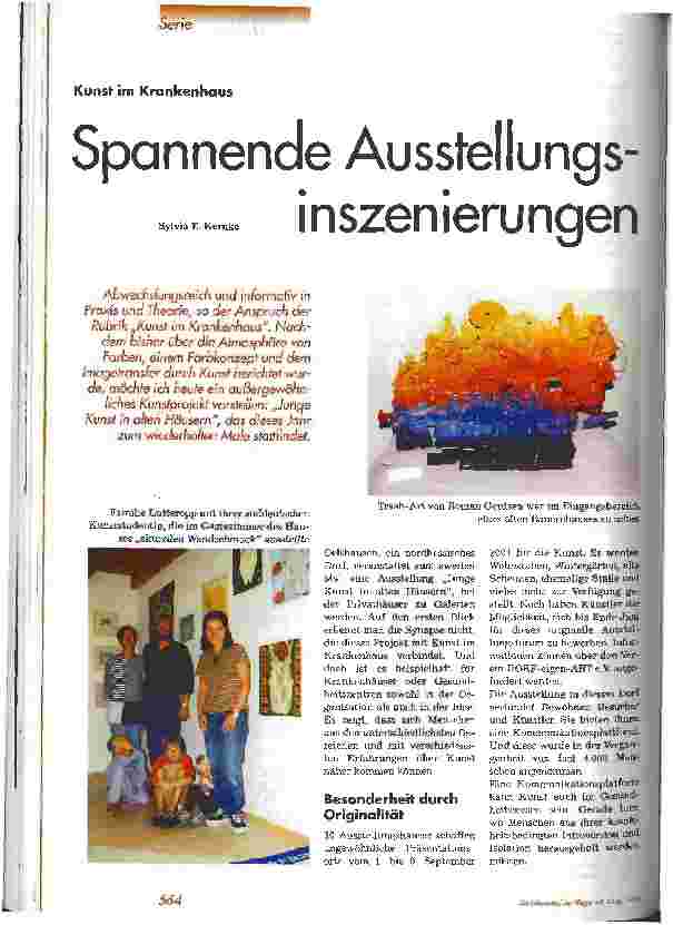 Vorschauseite 1: Spannende Ausstellungsinszenierungen Kunst im Krankenhaus