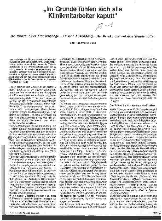 Vorschauseite 1: Im Grunde fühlen sich alle Klinikmitarbeiter kaputt